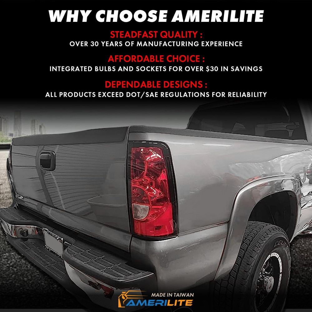 for 2003-2006 Chevy Silverado OE Style Ruby Red Replacement Taillights Rear Brak