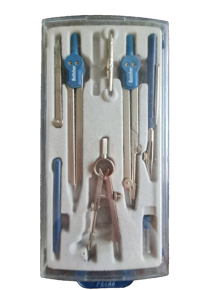 Vintage 9 Piece Bottcher  Compass Set Complete