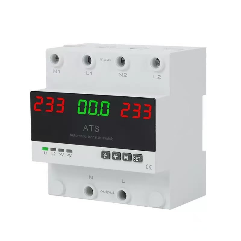 63A 2P 110V Automatic/Manual Transfer Switch, ATS with Led Display, L1 Priority,
