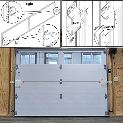 Garage Door Side Lock Inside Deadlock for Single or Double Garage, Galvanized