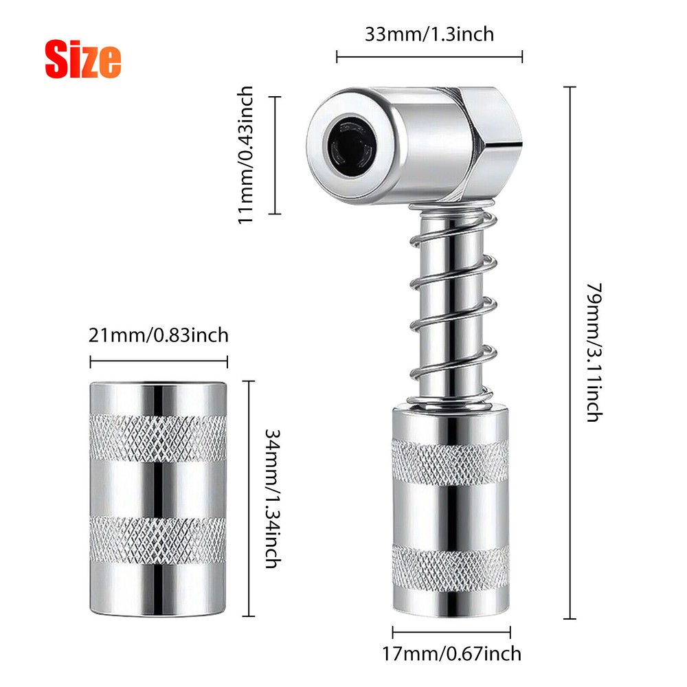 Grease Nozzle Grease Gun- Accessory 90 Degree Grease Coupler Adapter⬇️🎈