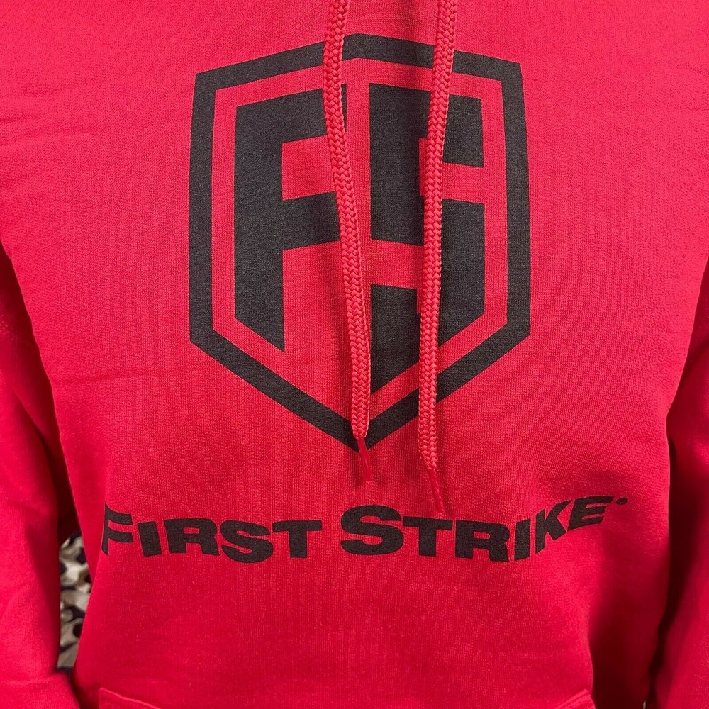 NEW First Strike Pull Over Hooded Sweatshirt - Red - Small