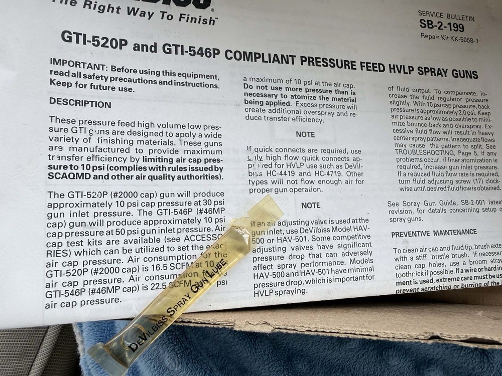 DeVILBISS SPRAY GUN GTI-520P