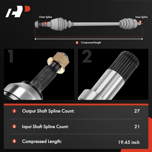 Pair (2) Front CV Axle Shaft Assembly Front Driver and Passenger Side