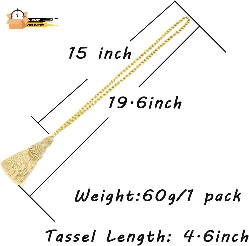 2 Pack Curtain Tie Backs Rope Tassels for Curtains Drape Tiebacks H