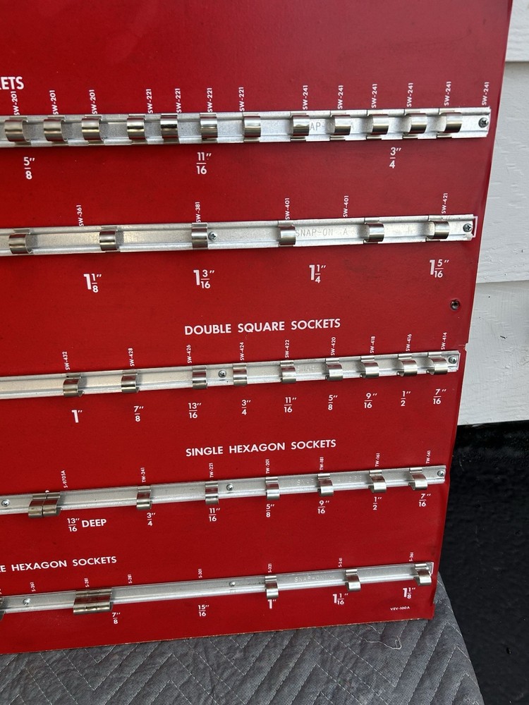 RARE Snap On Tools Peg Board 1/2” Socket And Adapter Set VOV-1000A