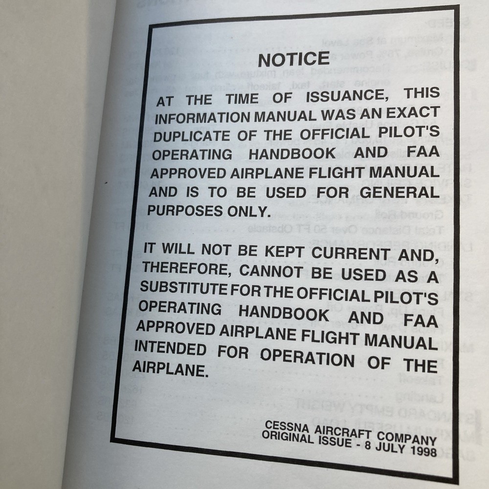 Cessna 172SIM 172S Information Manual