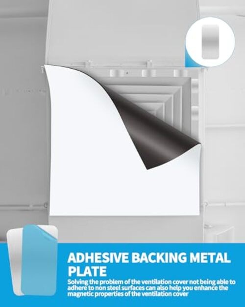 24 Pack Adhesive Metal Plates for Magnetic Rectangular-2.3*1.1 in-24pcs Silver