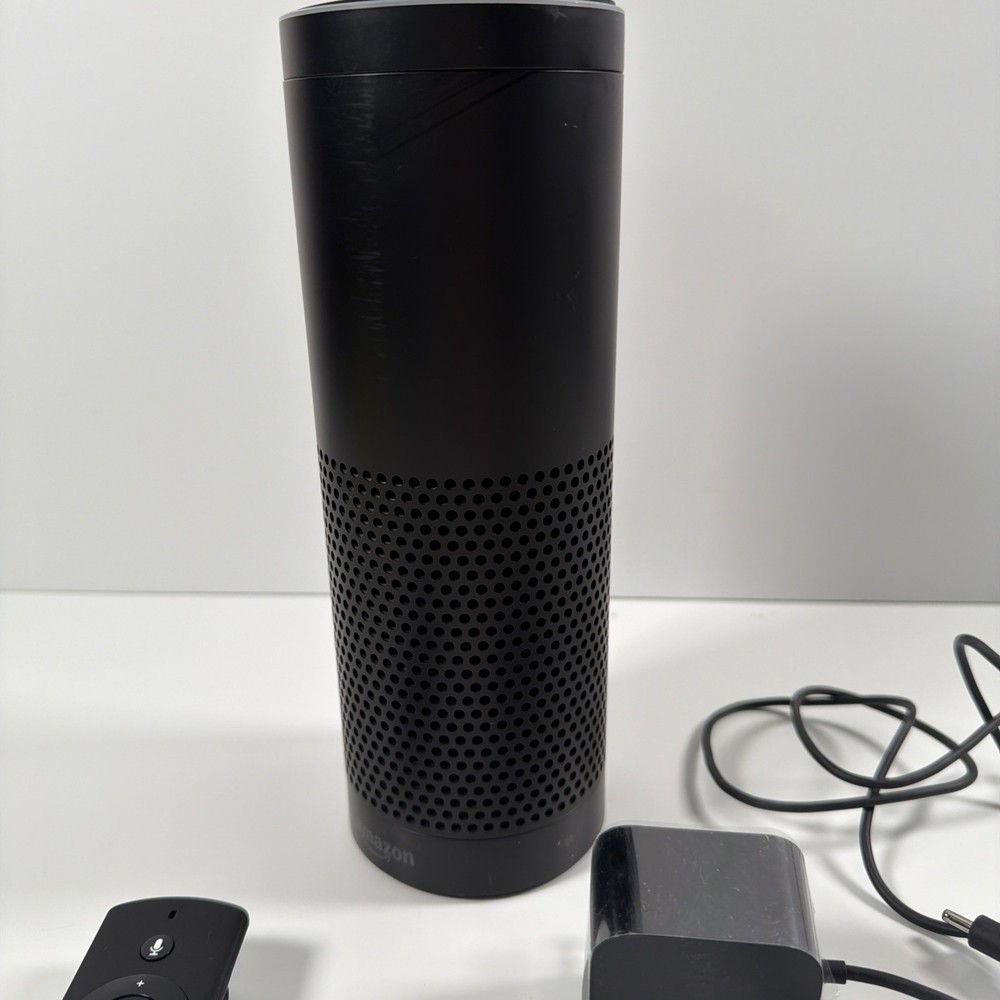 Amazon Echo 1st Gen w/ Remote & Holder– Tested/Reset