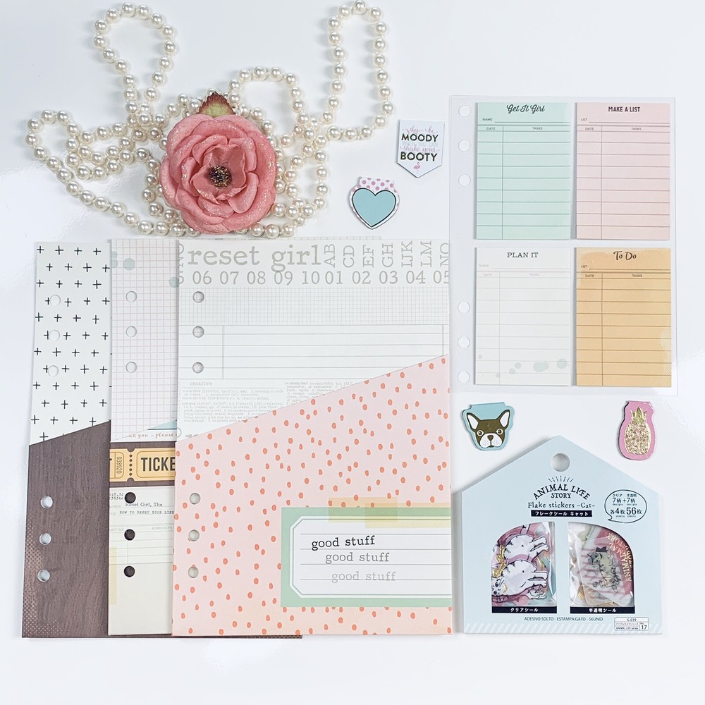 Planner set Magnetic bookmarks, stickers, pocket inserts divider, sticky notes