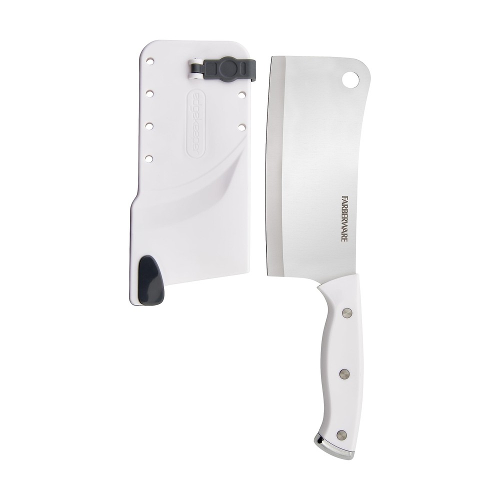 Farberware Edgekeeper Triple Riveted Cleaver, White