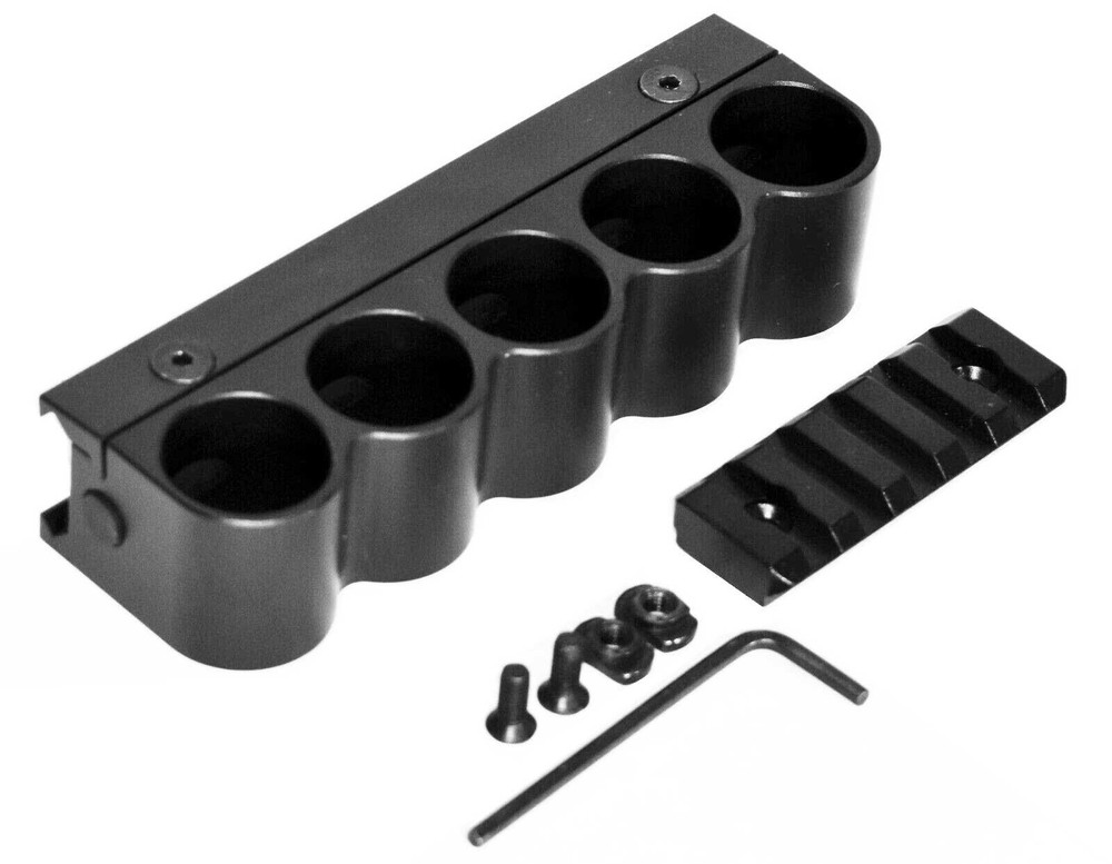 Trinity Ammo Pouch with Rail Base Mount Shell Holder Kit Black for kel-tec ks7.