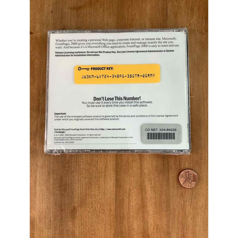 Microsoft Front Page 2000 -New, Unopened