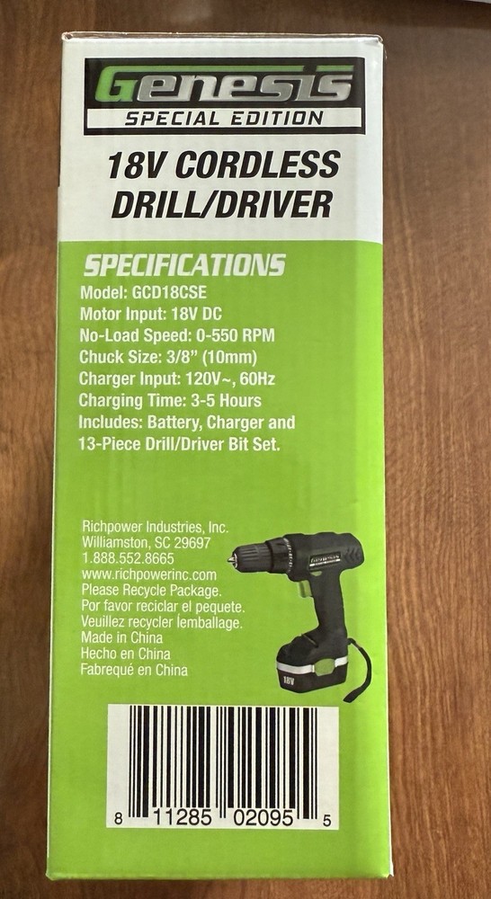 Genesis Special Edition 18v Cordless Drill/Driver
