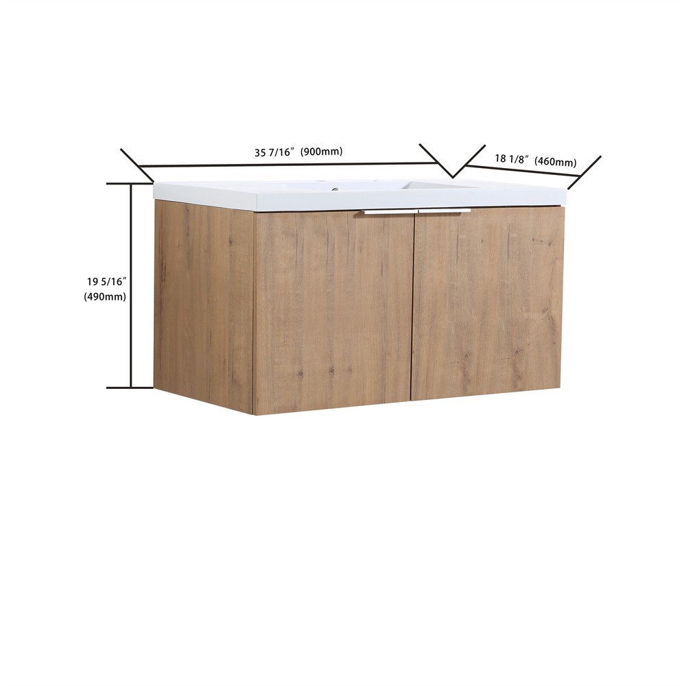 24" 30" 36" Bathroom Vanity Wall Mount Cabinet Float Mounting Design With Sink