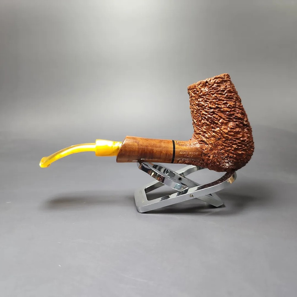 Ascorti Business Rusticated Stack Billiard Estate Briar Pipe, Unsmoked