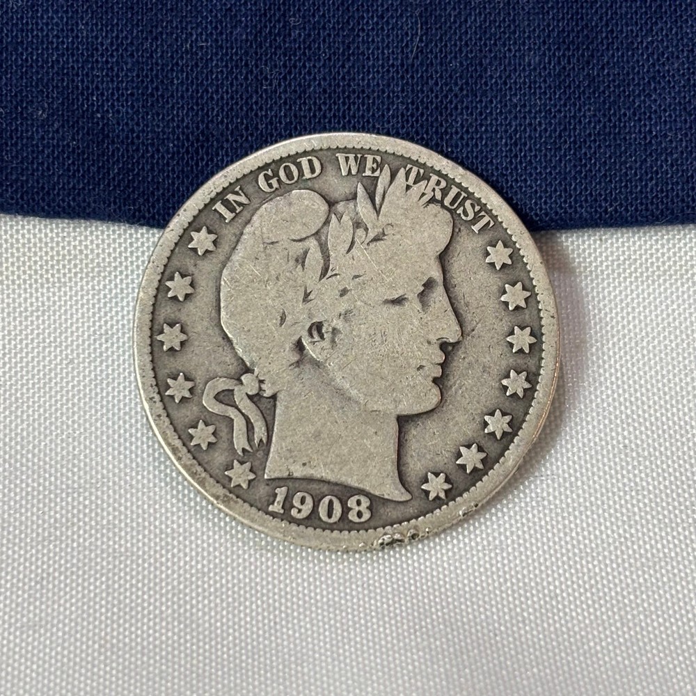 1908 Barber Half Dollar 50C 90% Silver