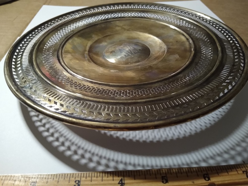 Vintage SSMC Sterling Silver 9" dia. Tray, #0533.