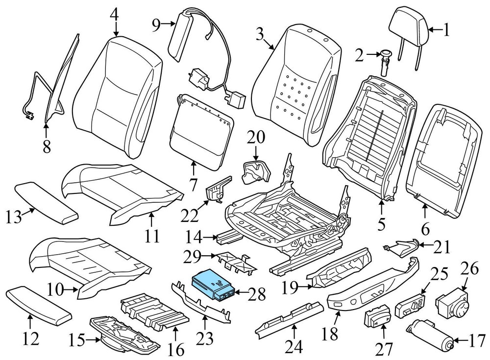 2010-2011 BMW 323I - Front LEFT SEAT Control Module 9264974