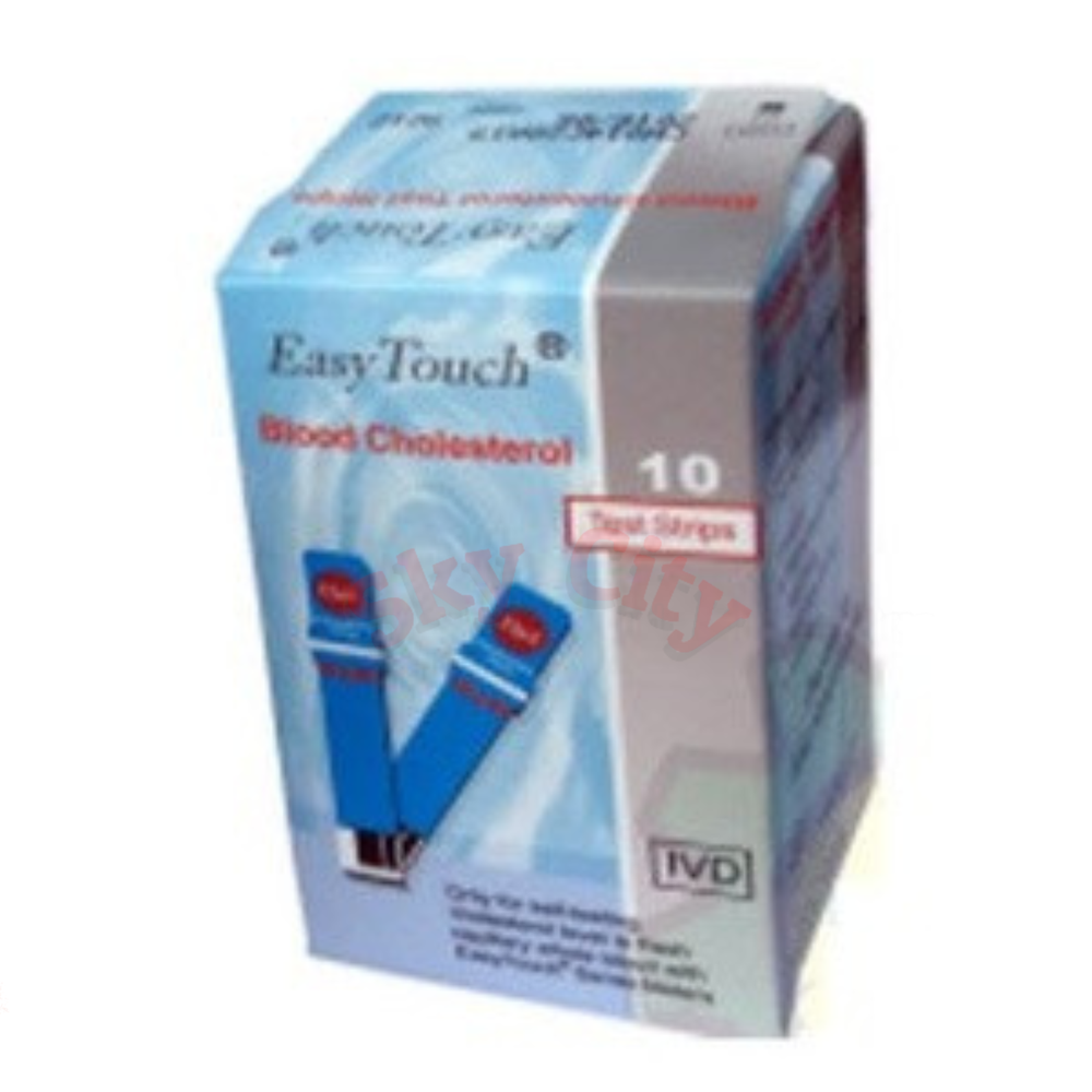Original New Easy Touch Test Strips For Cholesterol Level Check - 10 Test Strips