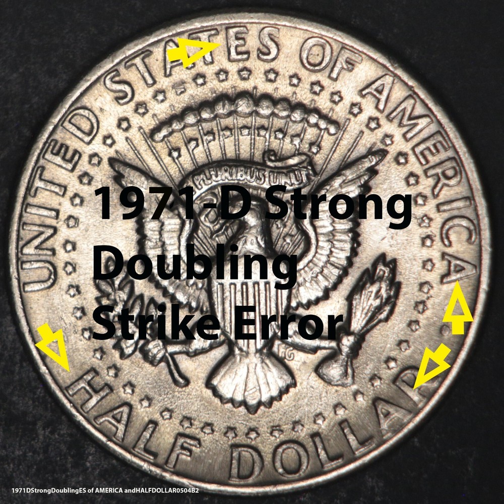 1971-D Kennedy Half - Reverse Has Very Nice Doubling Strike Error