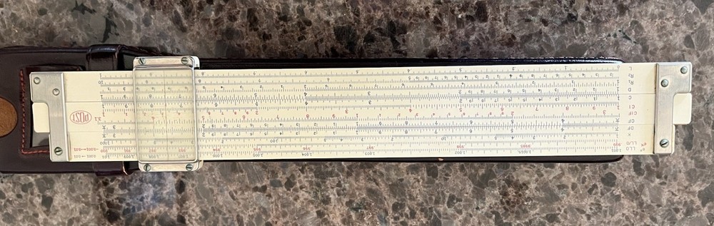 Frederick POST Co 1460 Versalog Slide Rule Case Hemmi Bamboo Japan Excellent