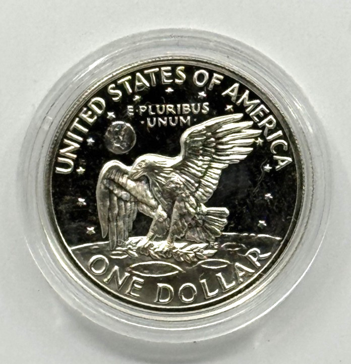 1972-S Eisenhower (Ike) Proof Silver Dollar In Protective Capsule