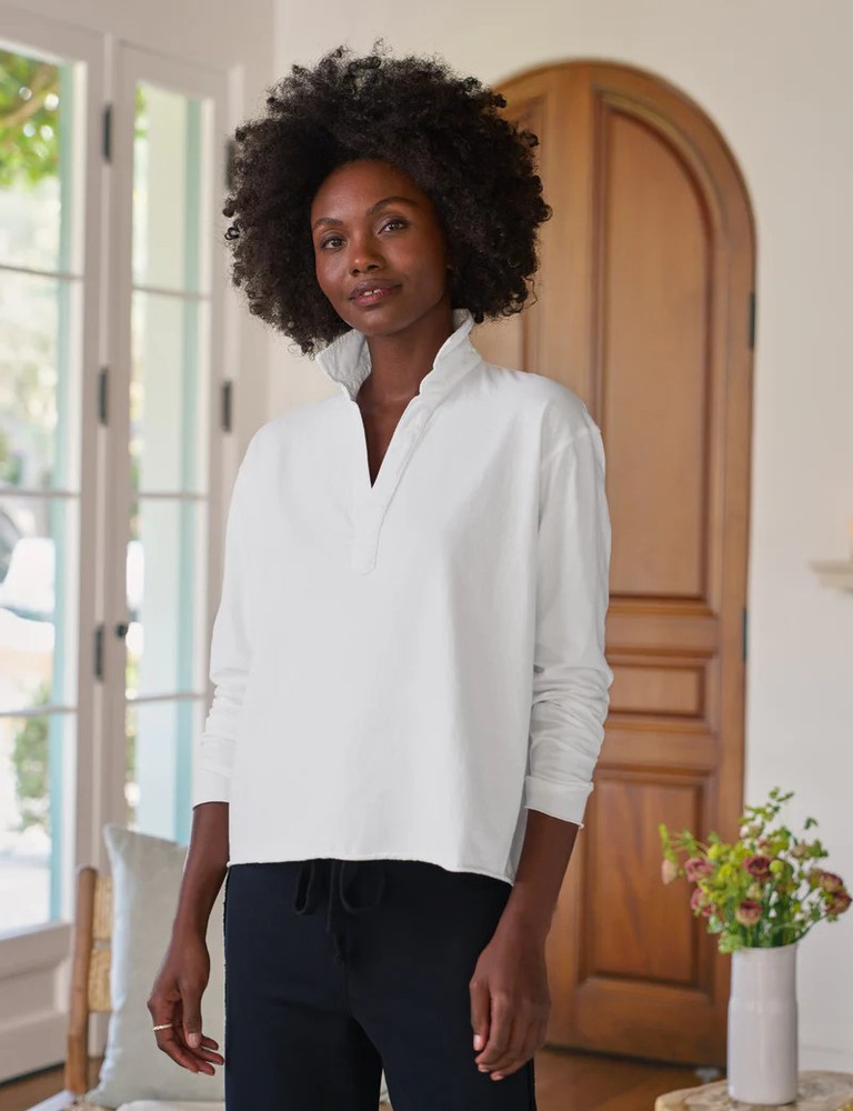Frank & Eileen Patrick Popover Henley - Heritage Jersey - White LAB510HJ SIZE S
