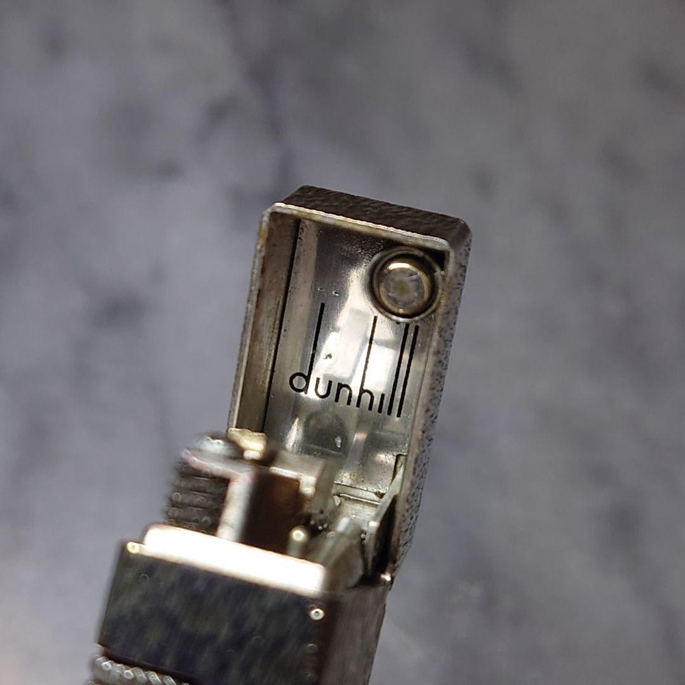 Vintage Dunhill Rolla Gas Lighter Silver Deep Satin Working Condition