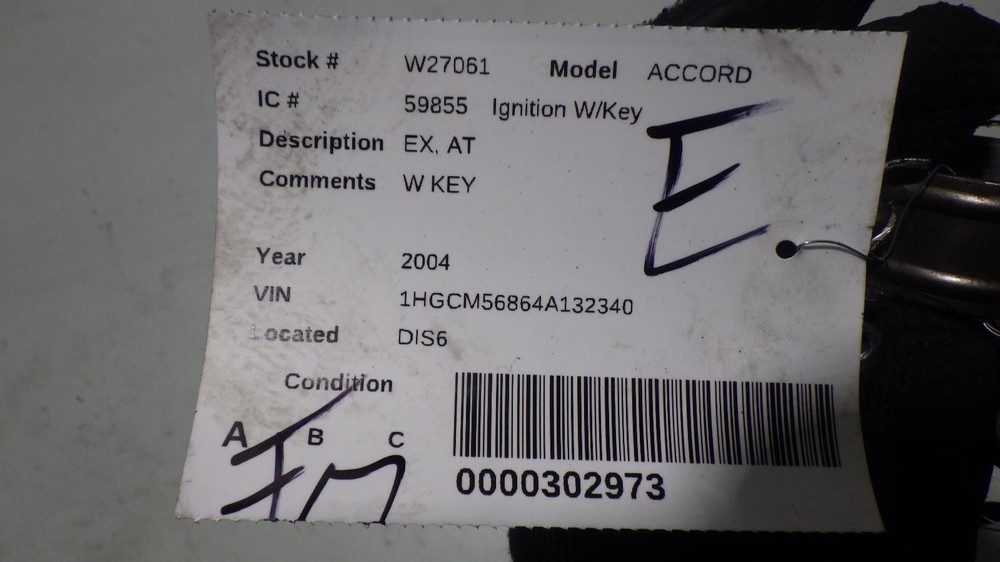 04 HONDA ACCORD Ignition W/Key