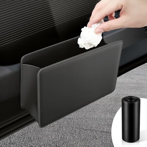 Car Door Trash Can, Leather Vehicle Trash Bin, Mini Dustbin Garbage Container