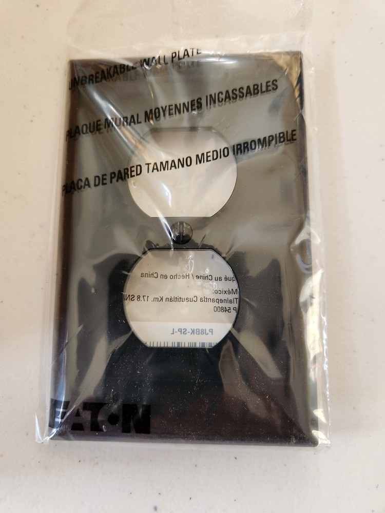 Mid size Black Duplex wallplate cover Eaton 40 Pack