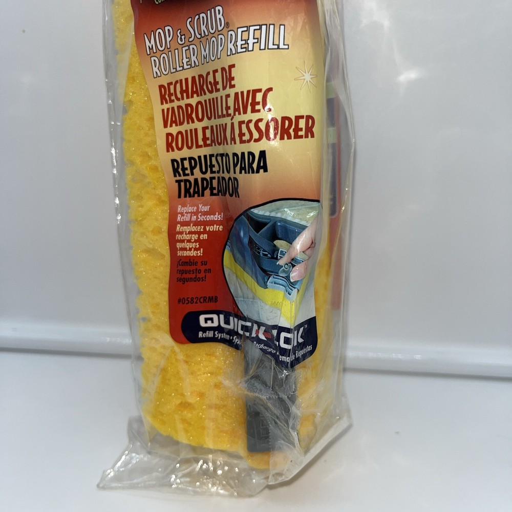 1-Quickie Type M Refill Microban Roller Sponge Mop, #058BCRMB New, Torn Package