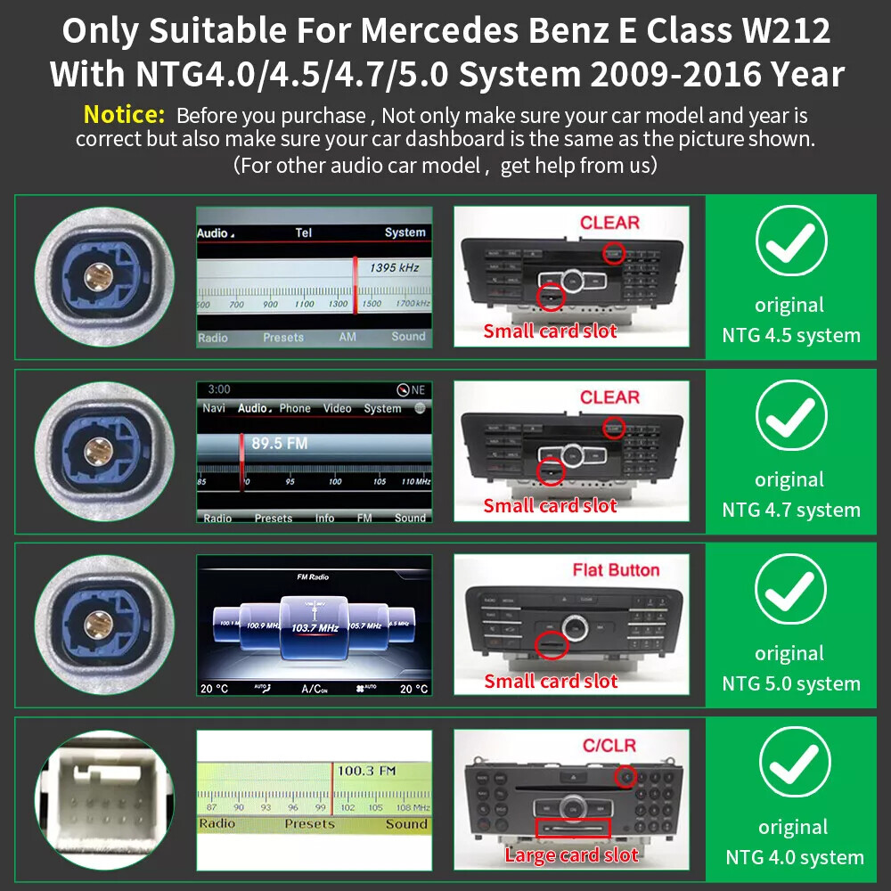 12.3'' Wireless Carplay Touch Screen AndroidAuto For Benz E Class W212 2009-2016