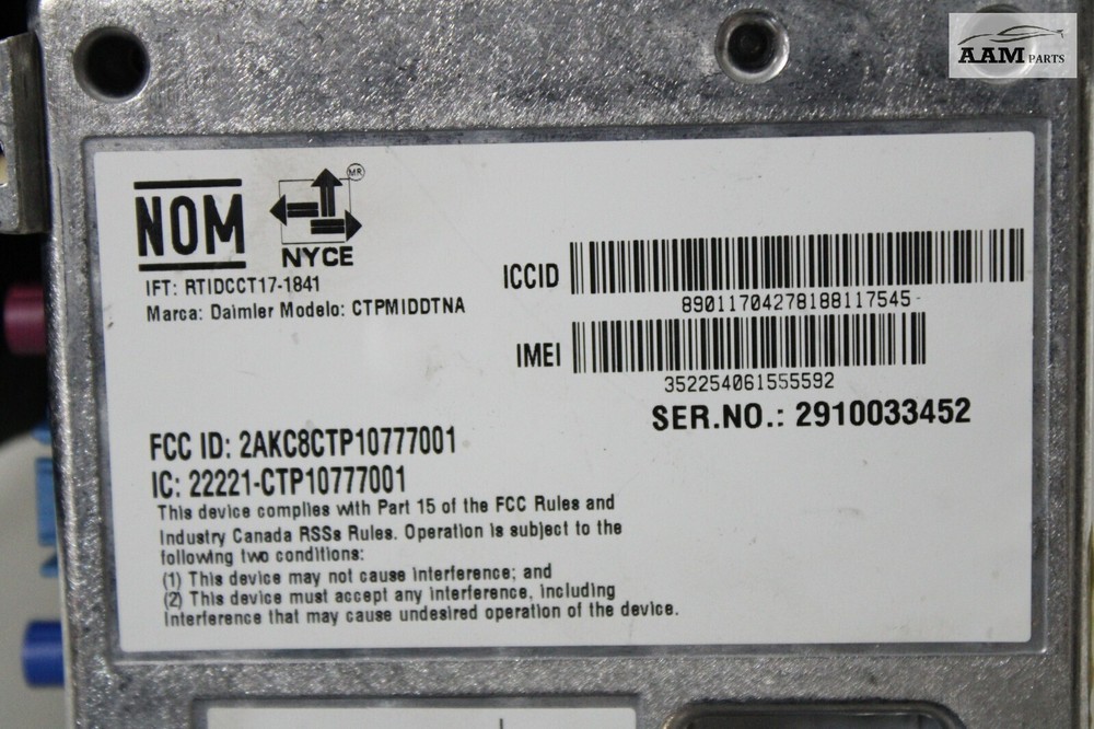 2018-2024 FREIGHTLINER CASCADIA TELEMATICS COMPUTER CONTROL MODULE OEM