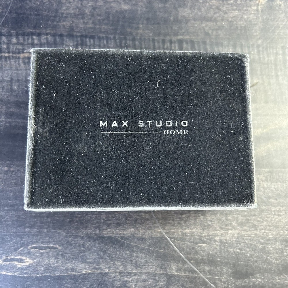 Max Studio Gift Box Glass Felt Lined Jewelry Keepsake Silver & White *Empty*