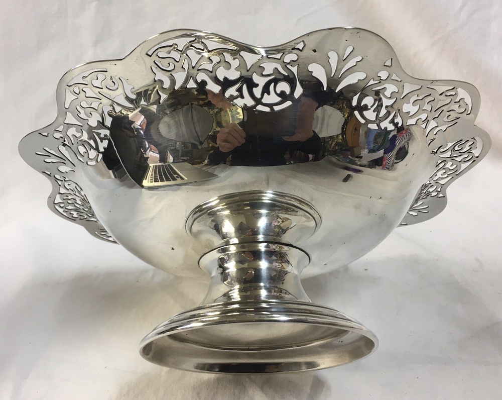 Antique Comport Bowl, Dish Openwork Silver Plate, William Hutton - Sheffield