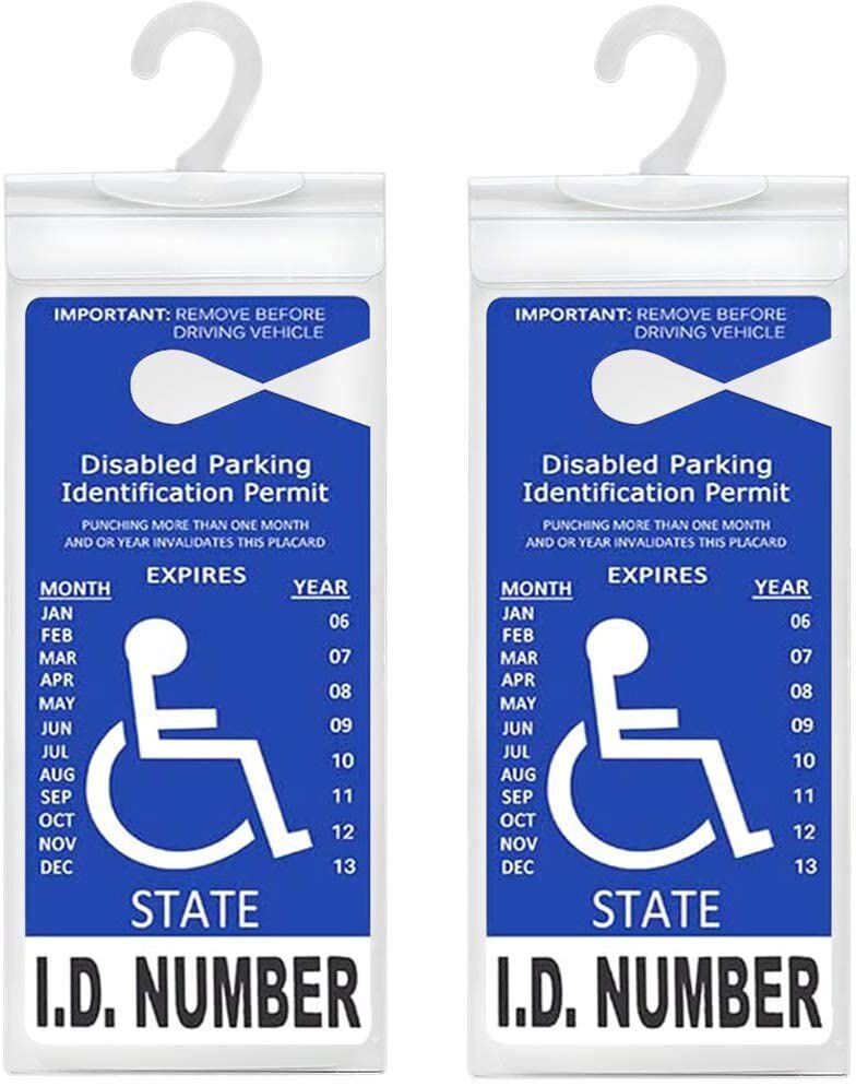 Handicap Parking Permit Holder Cover Disabled Parking Placard Protector Pack 2