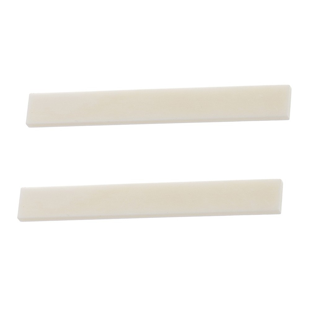 2x Guitar Saddle Unfinished Uncut Luthier DIY 80mm, White