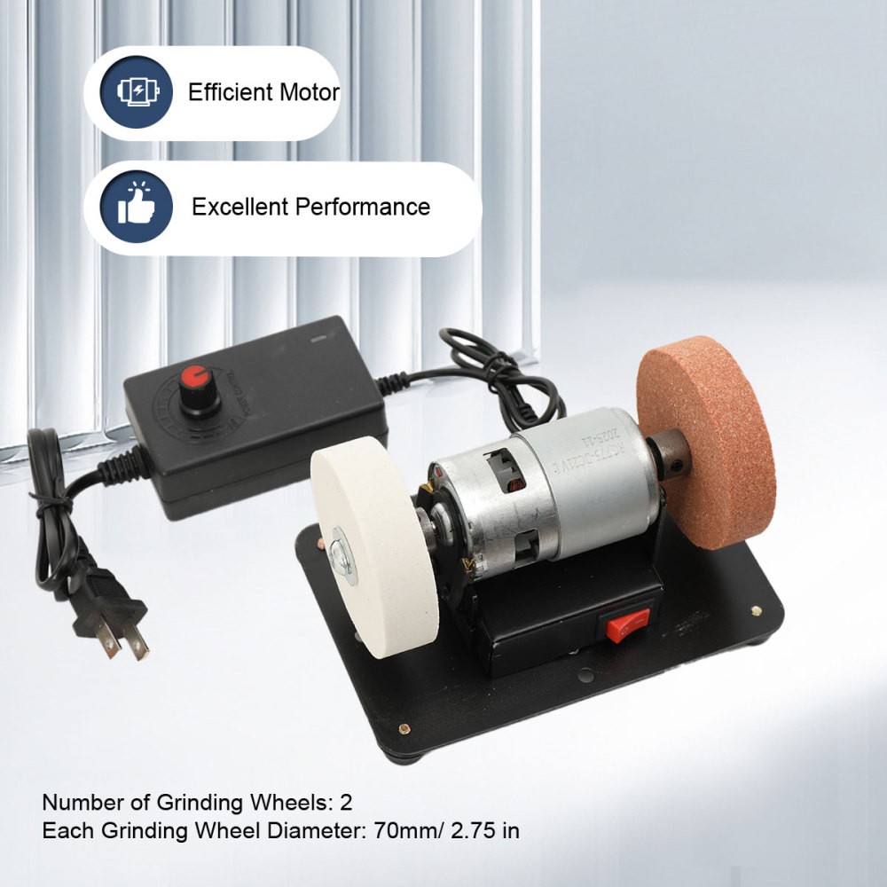 Electric Benchtop Grind Sander Adjustable Variable Speed Table Grinding Machine