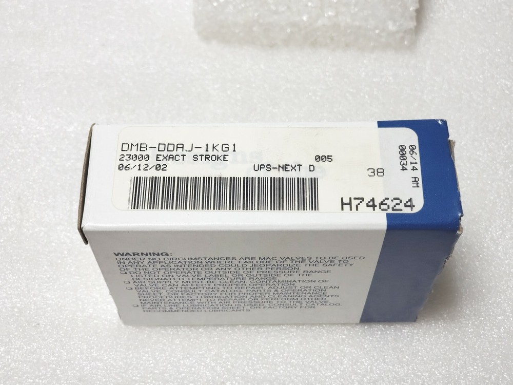 MAC VALVES INC DMB-DDAJ-1KG1 VALVE,SOLENOID VALVE 5.4WATT 120PSI 24VDC, N£W