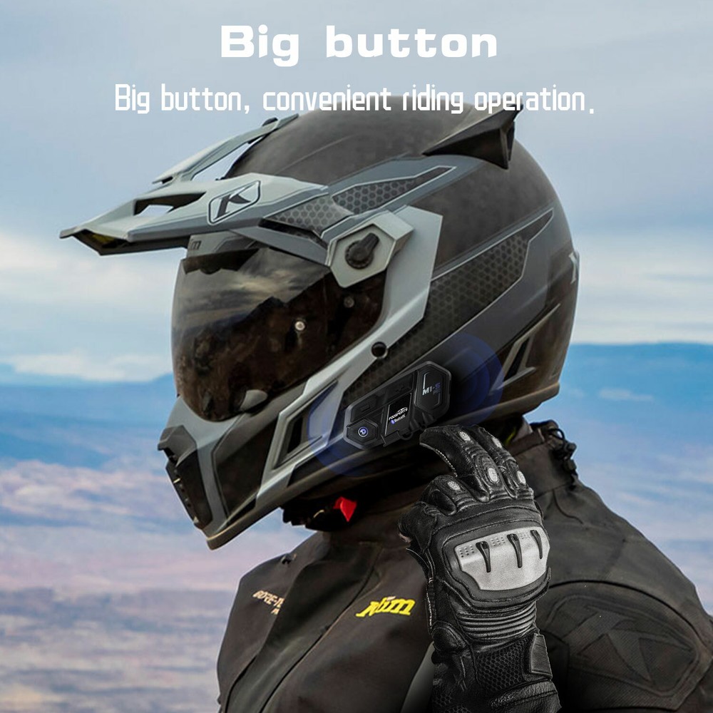 M1-S PRO Intercom Motorcycle Bluetooth Headset Helmet Interphone 8 Riders 2000M