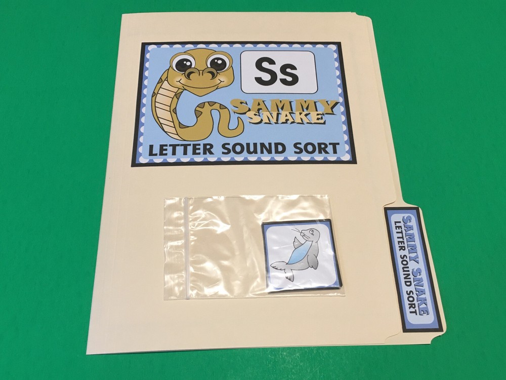Sammy Snake - Letter  Ss - DIY File Folder game - Printed / Uncut