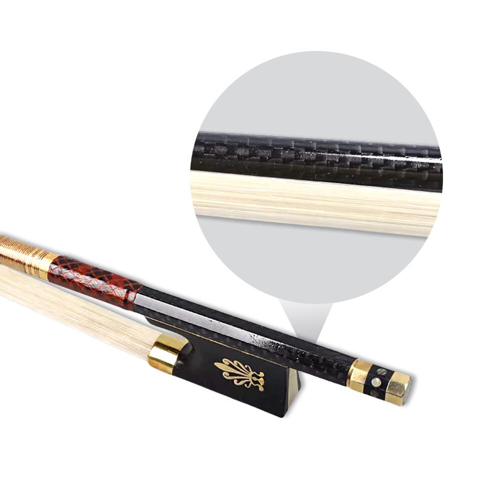Violin Bow 4/4 Pernambuco Level Carbon Fiber Stick Straight Performance Bow