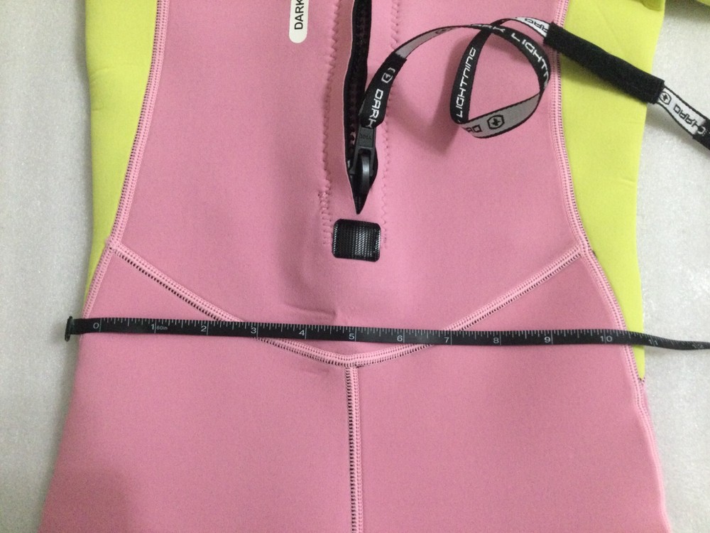 Kids Dark Lightning Wetsuit Pink and Yellow Leaf Pattern Size M