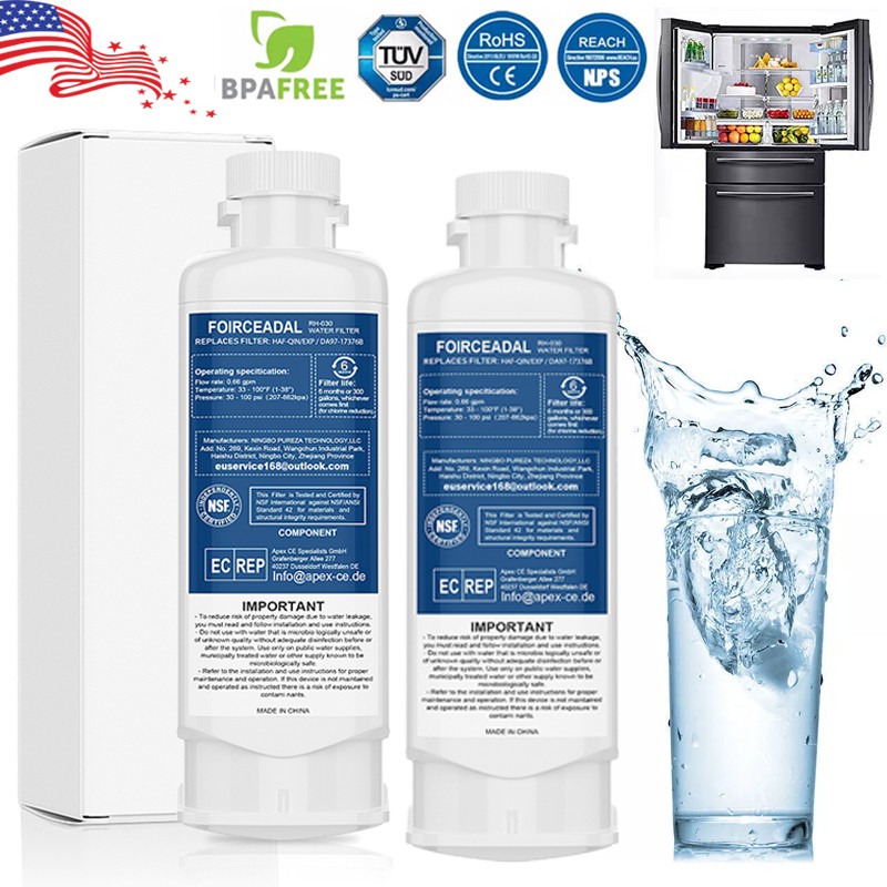 For Samsung DA97-17376B HAF-QIN/EXP REFRIGERATOR Water Filter Replacement 2PACK