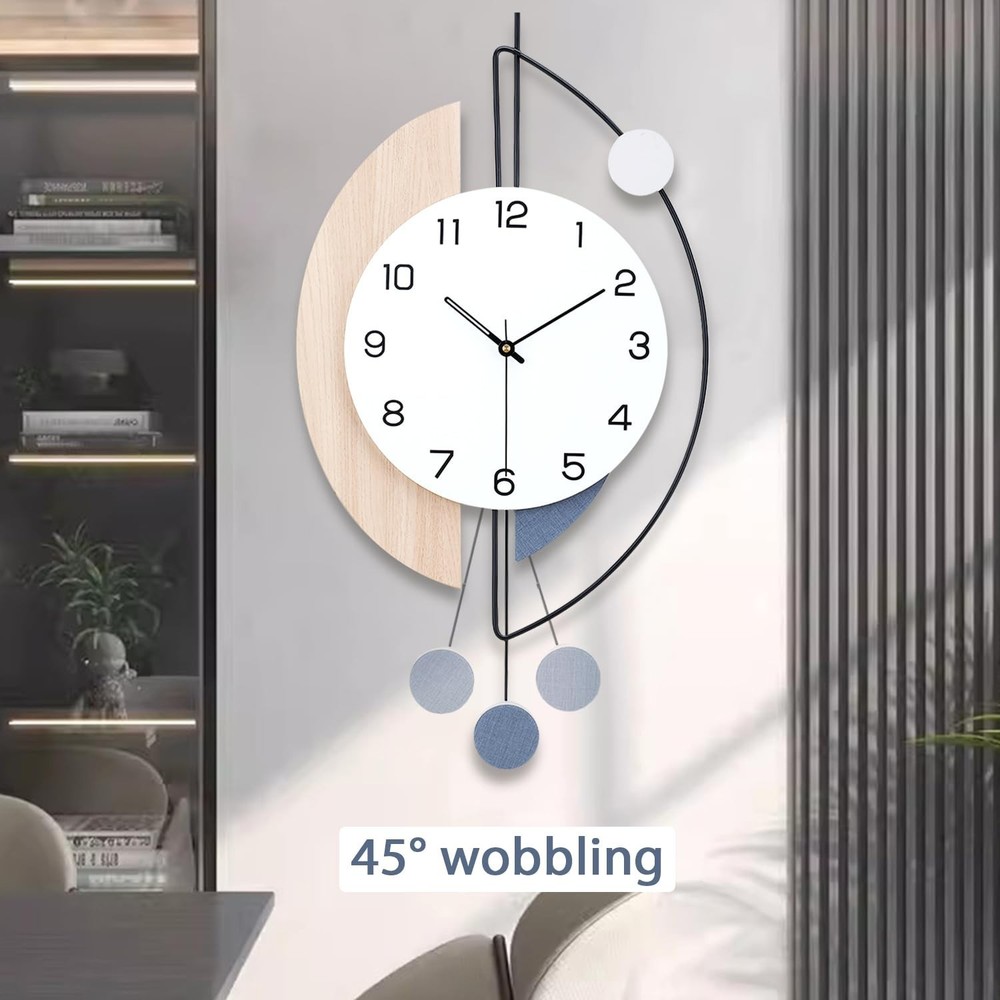 Dankeit Wall Clock,Large Decorative Wall Clocks with Pendulum,Battery Operate...