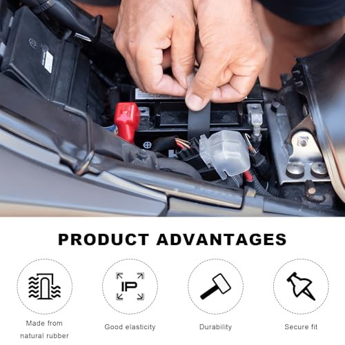 2 PCS Motorcycle Battery Strap, Elastic Rubber Battery Strap Fixed Holder Belt