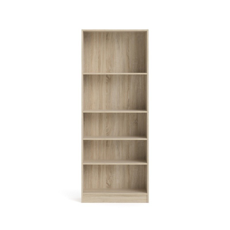 Tall Slim Bookcase 5 Shelves Adjustable Storage Organizer Easy Assembly New