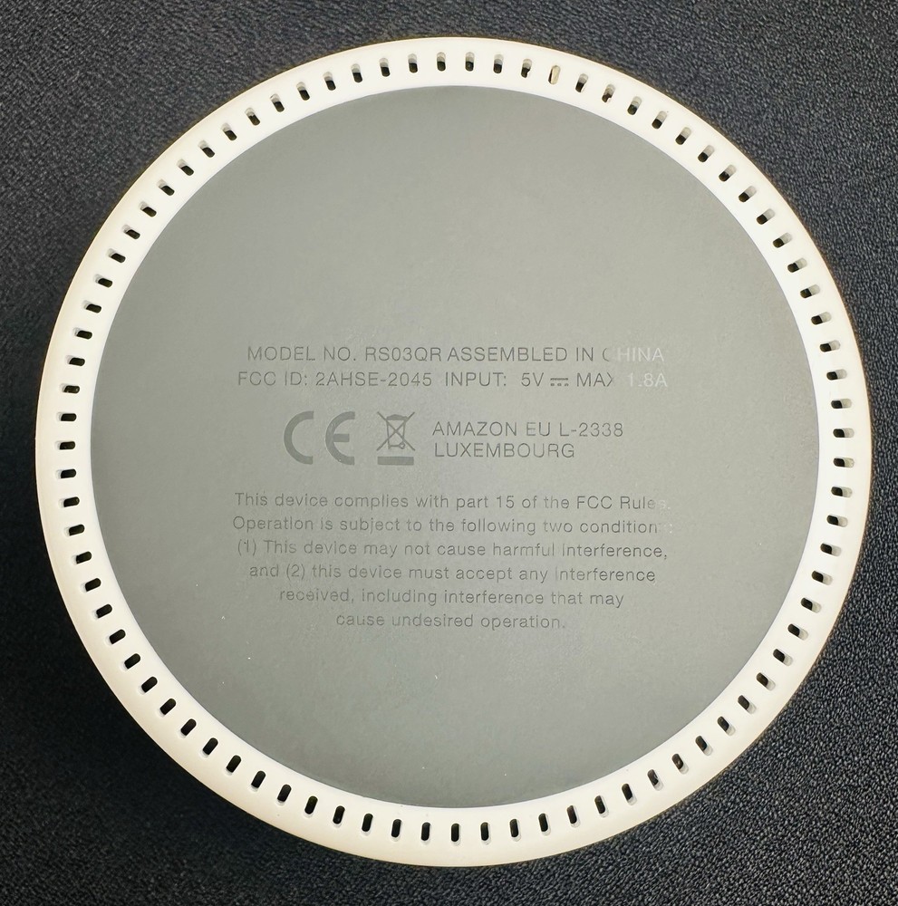 Amazon Echo Dot 2nd Gen Smart Speaker ( RS03QR ) W/ Power Adapter ( Tested )